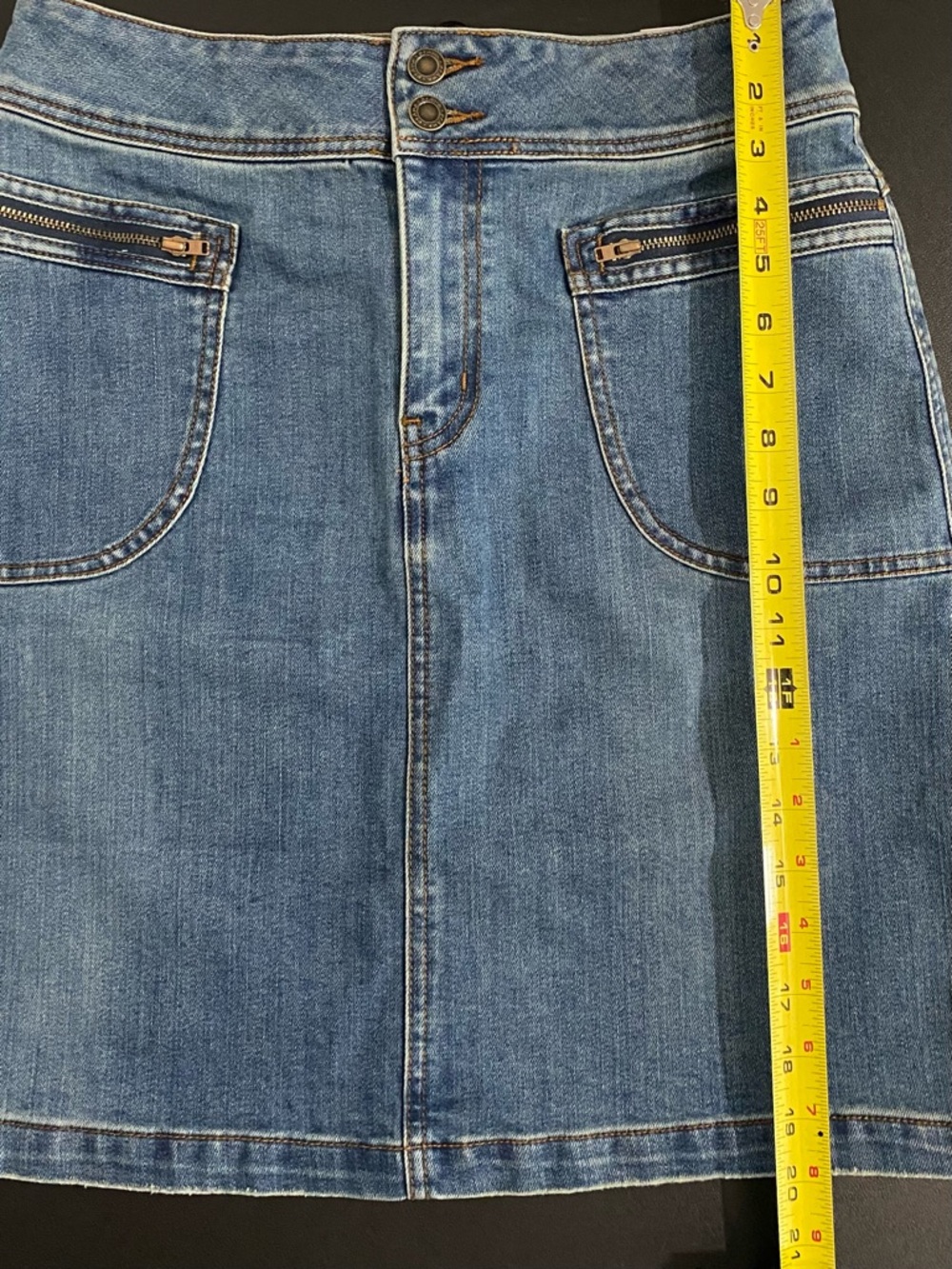 Prana New Organic Cotton Stretch Denim Cargo Mini Skirt Size 6 Medium Blue - Picture 7 of 11